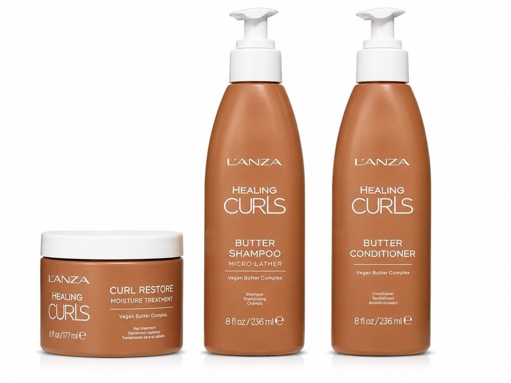 L’ANZA Healing Curls Butter Shampoo Conditioner & Curl Restore Treatment Set